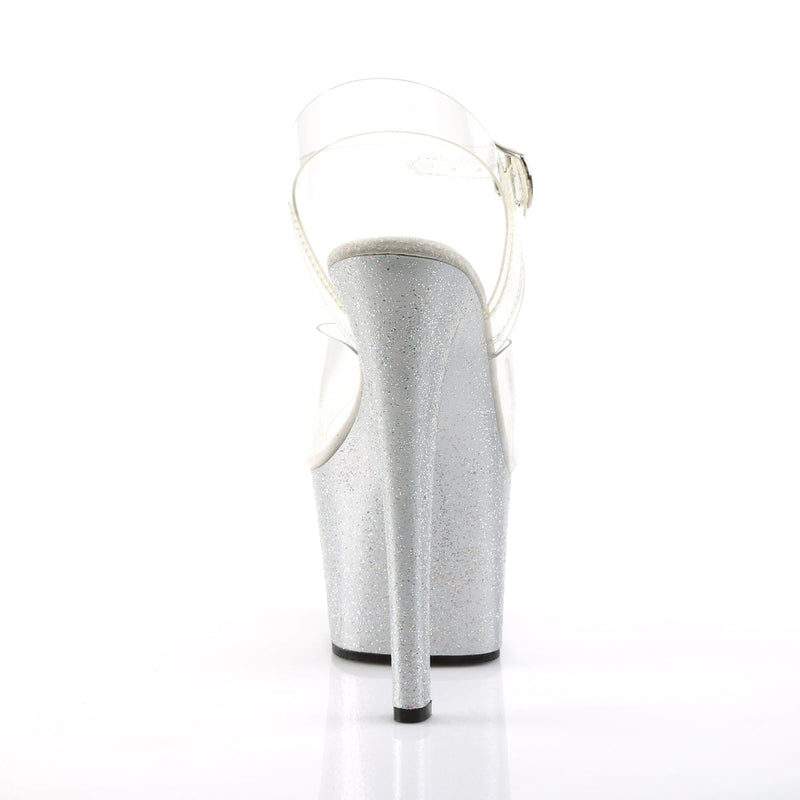 SKY-308MG Clear/Silver Platform Sandal Pleaser US Size (Women's): 5