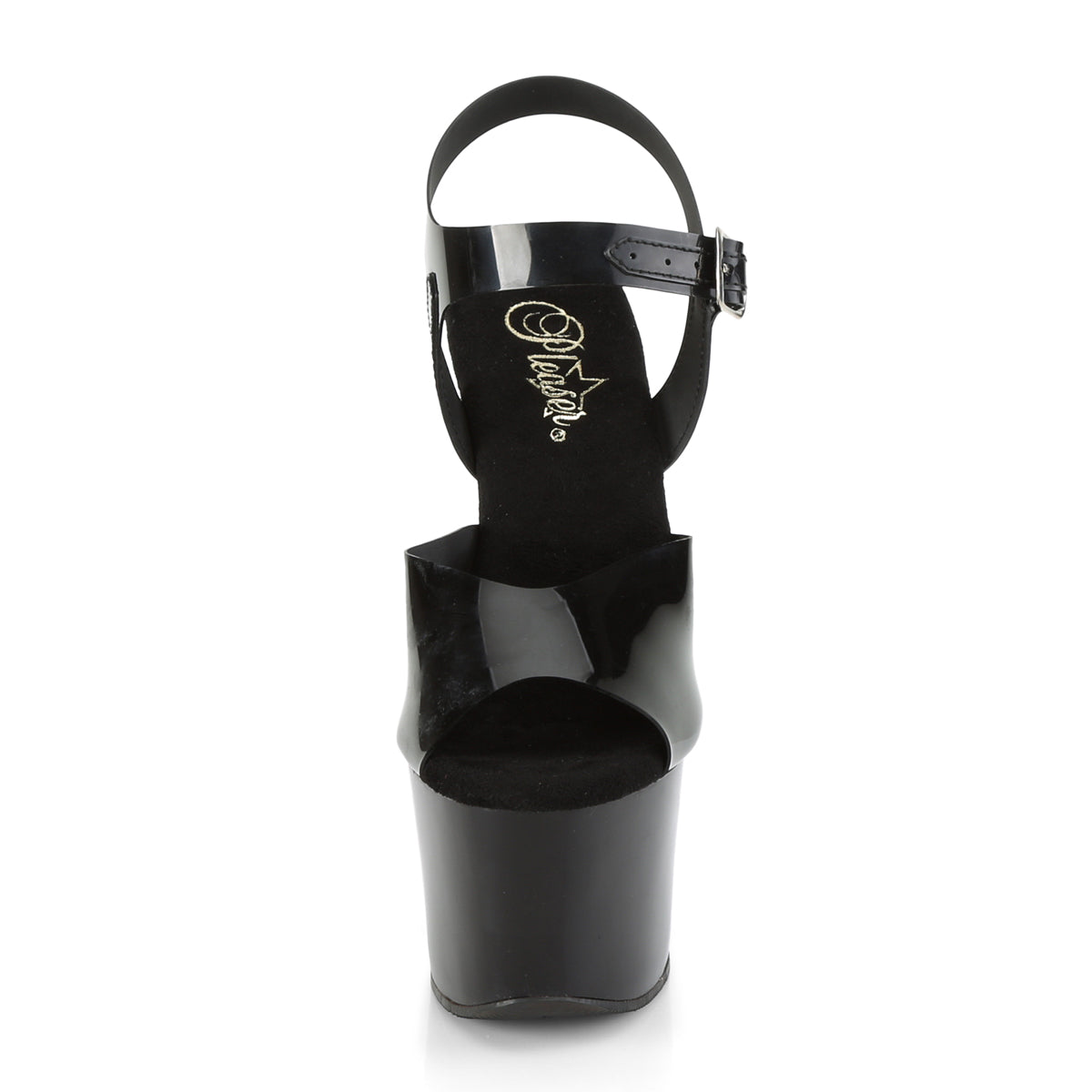 SKY-308N Black (Jelly-Like) TPU/Black Platform Sandal Pleaser