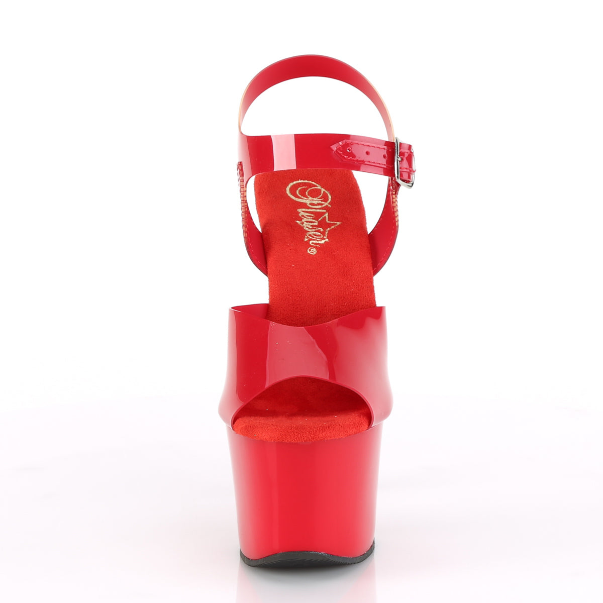 SKY-308N Red (Jelly-Like) TPU/Red Platform Sandal Pleaser