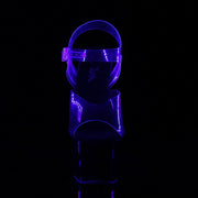 SKY-308TT Clear/Black-Neon Pink Platform Sandal Pleaser US Size (Women's): 5