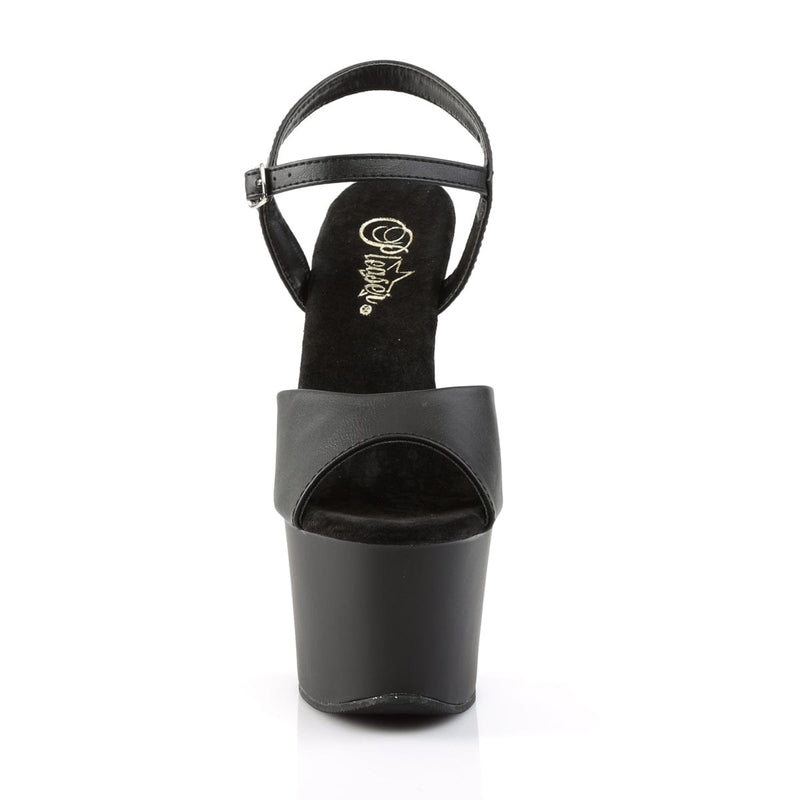 SKY-309 Black Faux Leather/Black Matte Platform Sandal Pleaser US Size (Women's): 5