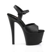 SKY-309 Black Faux Leather/Black Matte Platform Sandal Pleaser US Size (Women's): 5