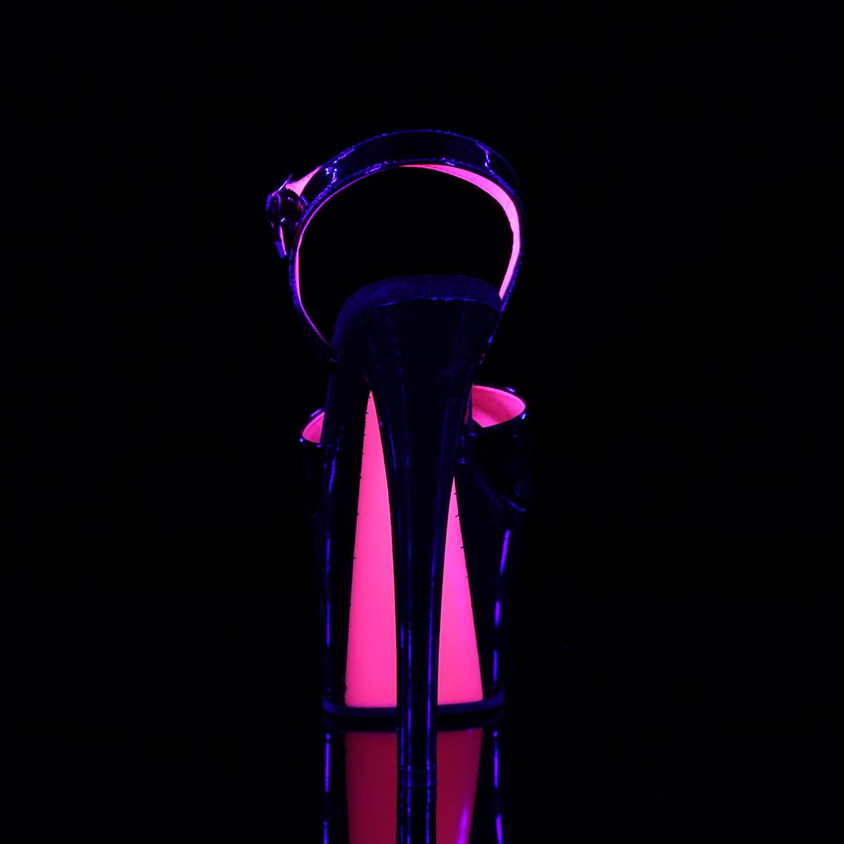 SKY-309TT Black Patent/Black-Neon Hot Pink Platform Sandal Pleaser US Size (Women's): 5