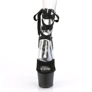 SKY-334 Black Faux Suede/Black Matte Platform Sandal Pleaser US Size (Women's): 5