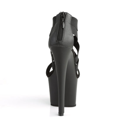 SKY-369 Black Elastic Band Platform Sandal Pleaser