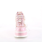 SLACKER-50 Baby Pink Hologram graphic Patent -Pink Multi Glitter Ankle Boot Demonia US Size (Women's): 6