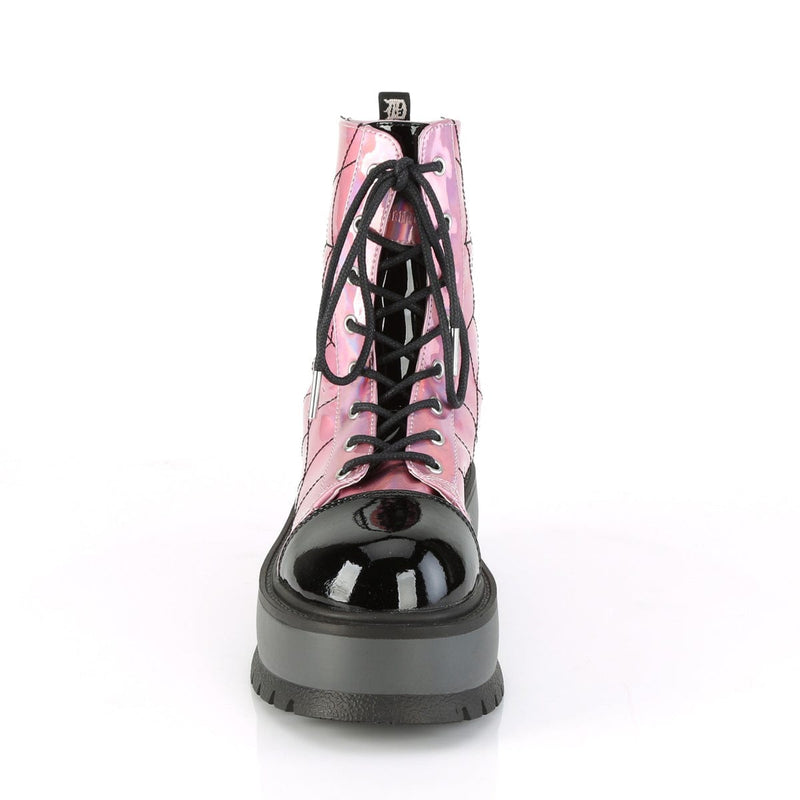 SLACKER-88 Pink Hologram-Black Patent Ankle Boot Demonia US Size (Women's): 6