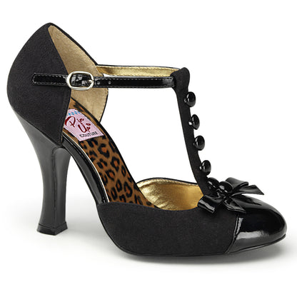 SMITTEN-10 Black Suede-Black Patent Pin Up Couture