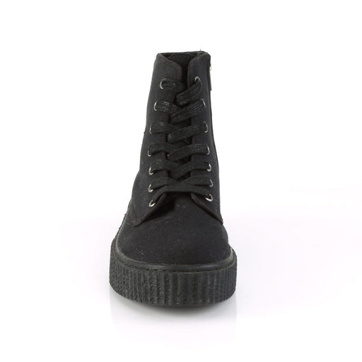 SNEEKER-201 Black Canvas Creeper Demonia US Size (Unisex/Men's): 4