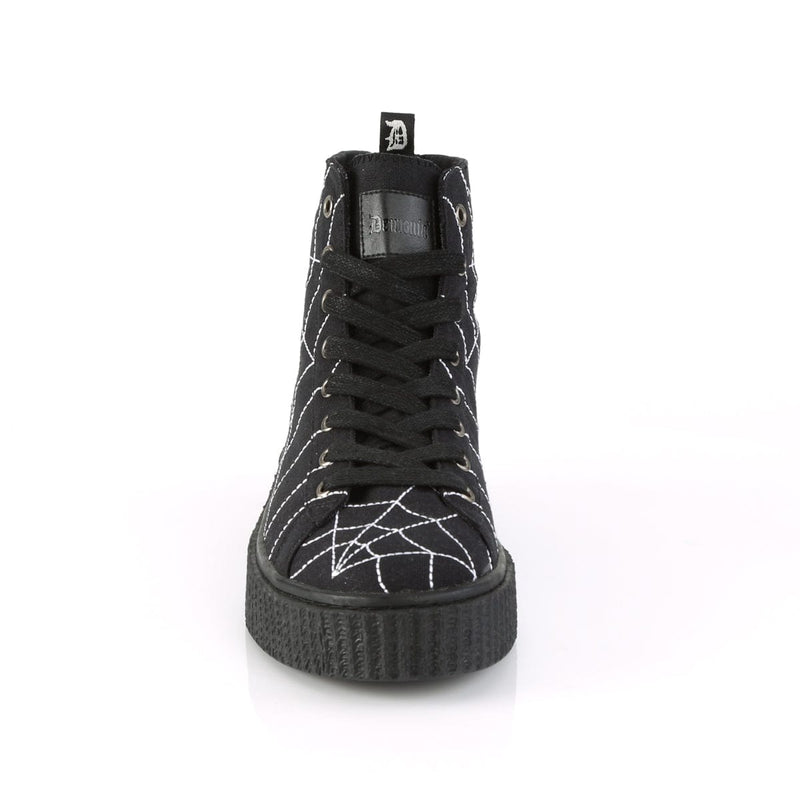 SNEEKER-250 Black Canvas Creeper Demonia US Size (Unisex/Men's): 4