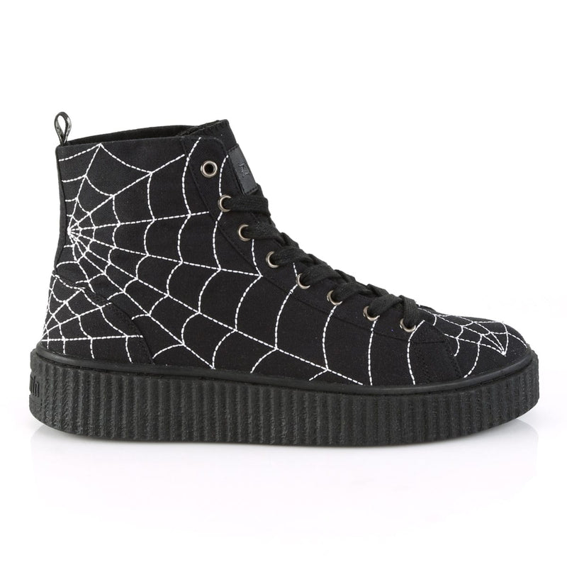 SNEEKER-250 Black Canvas Creeper Demonia US Size (Unisex/Men's): 4