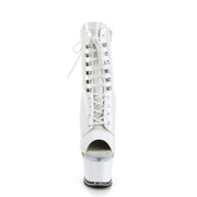 SPECTATOR-1021 White Patent/Clear-White Ankle Boot Pleaser US Size (Women's): 6