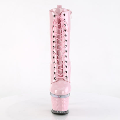 SPECTATOR-1040 Baby Pink/Clear-Baby Pink Mid-Calf Boot Pleaser