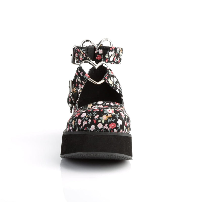 SPRITE-02 Floral Fabric Mary Janes Demonia US Size (Women's): 6