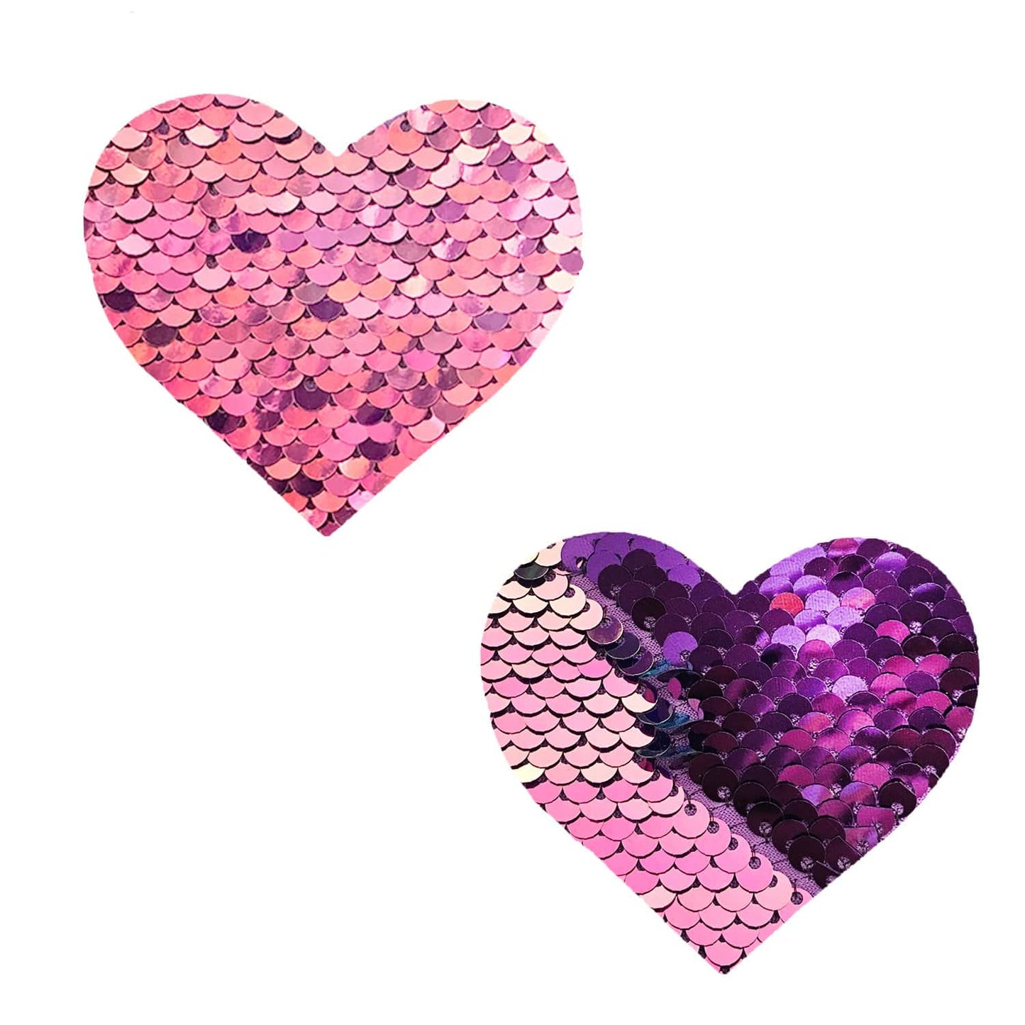 My 'Lil Pony Pink Iridescent Purple Flip Sequin I Heart U Nipple Cover Pasties