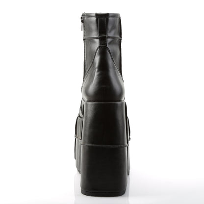 STACK-201 Black Vegan Leather Ankle Boot Demonia