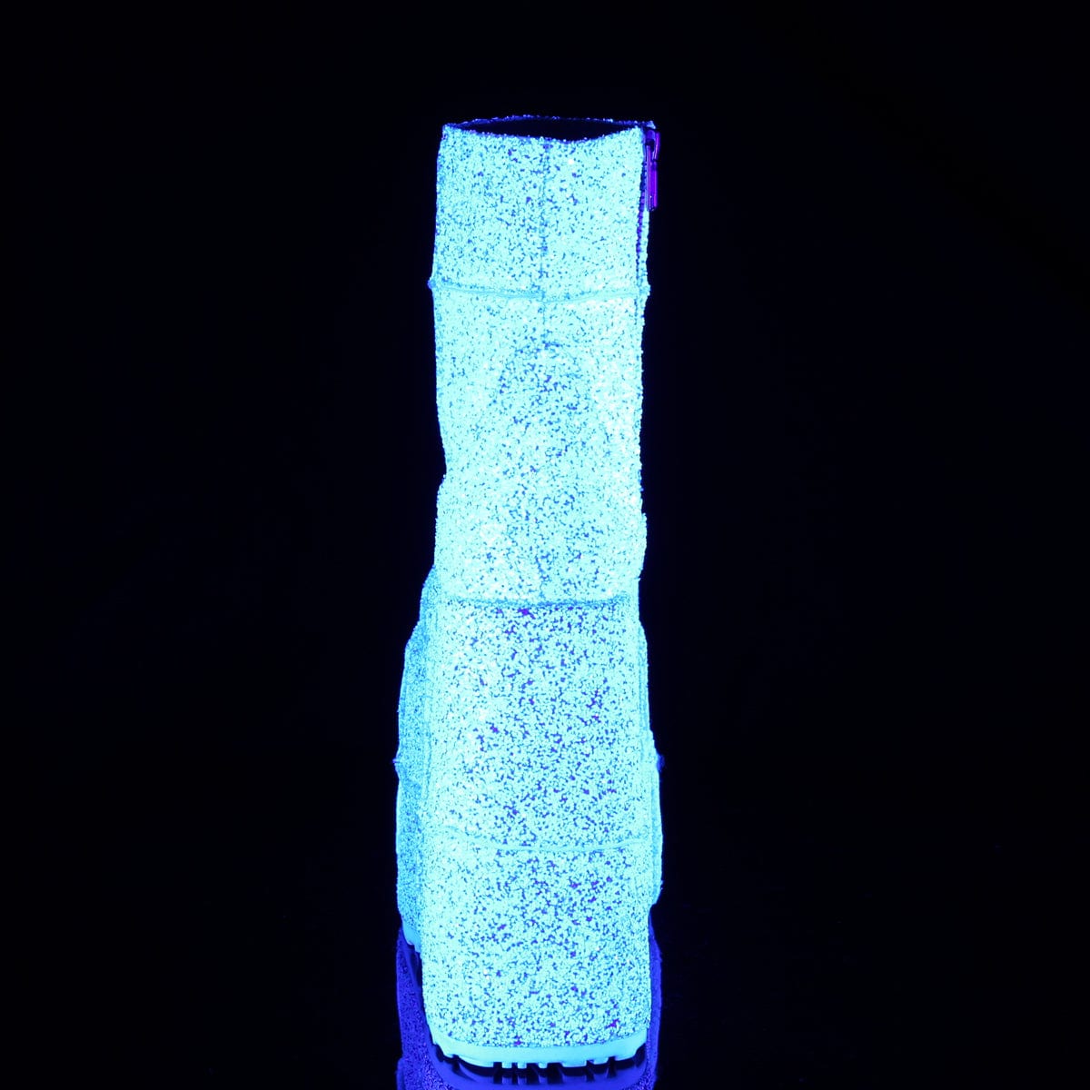 STACK-201G White Multi Glitter Ankle Boot Demonia US Size (Unisex/Men's): 4