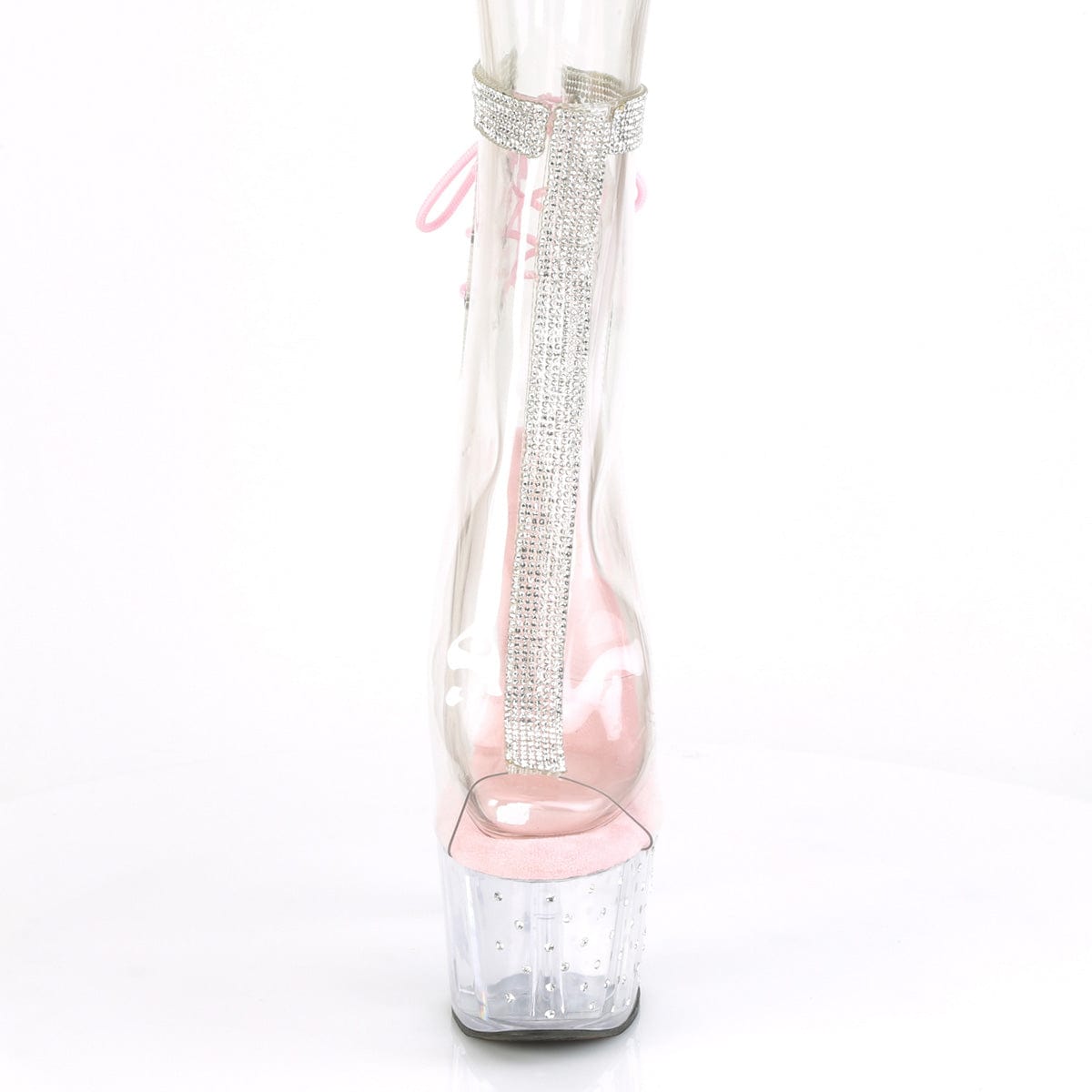 STARDUST-1018C-2RS Clear-Baby Pink/Clear Ankle Boot Pleaser US Size (Women's): 5