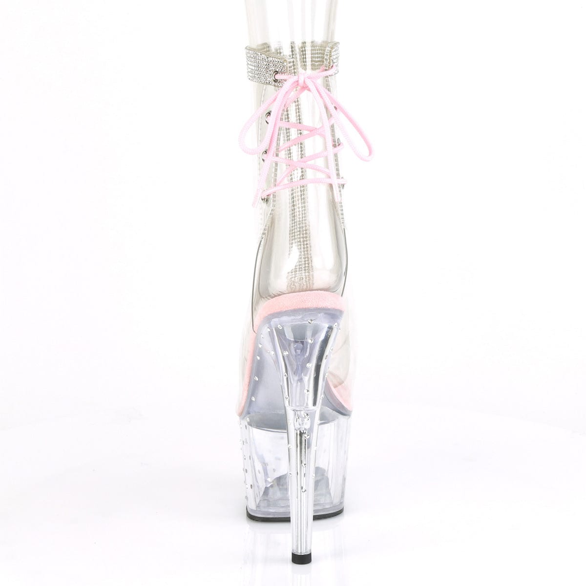 STARDUST-1018C-2RS Clear-Baby Pink/Clear Ankle Boot Pleaser US Size (Women's): 5