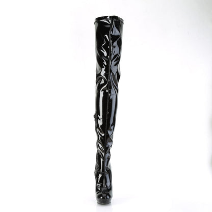 SULTRY-4000 Black Stretch Patent/Black Fabulicious