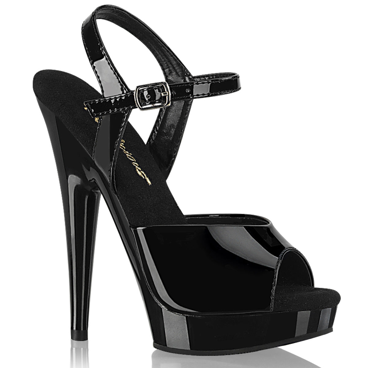 SULTRY-609 Black Patent/Black Fabulicious