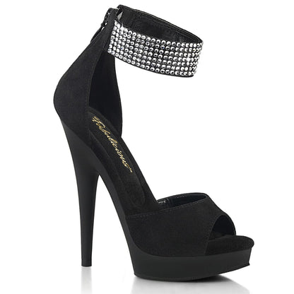 SULTRY-625 Black Faux Suede/Black Matte Fabulicious