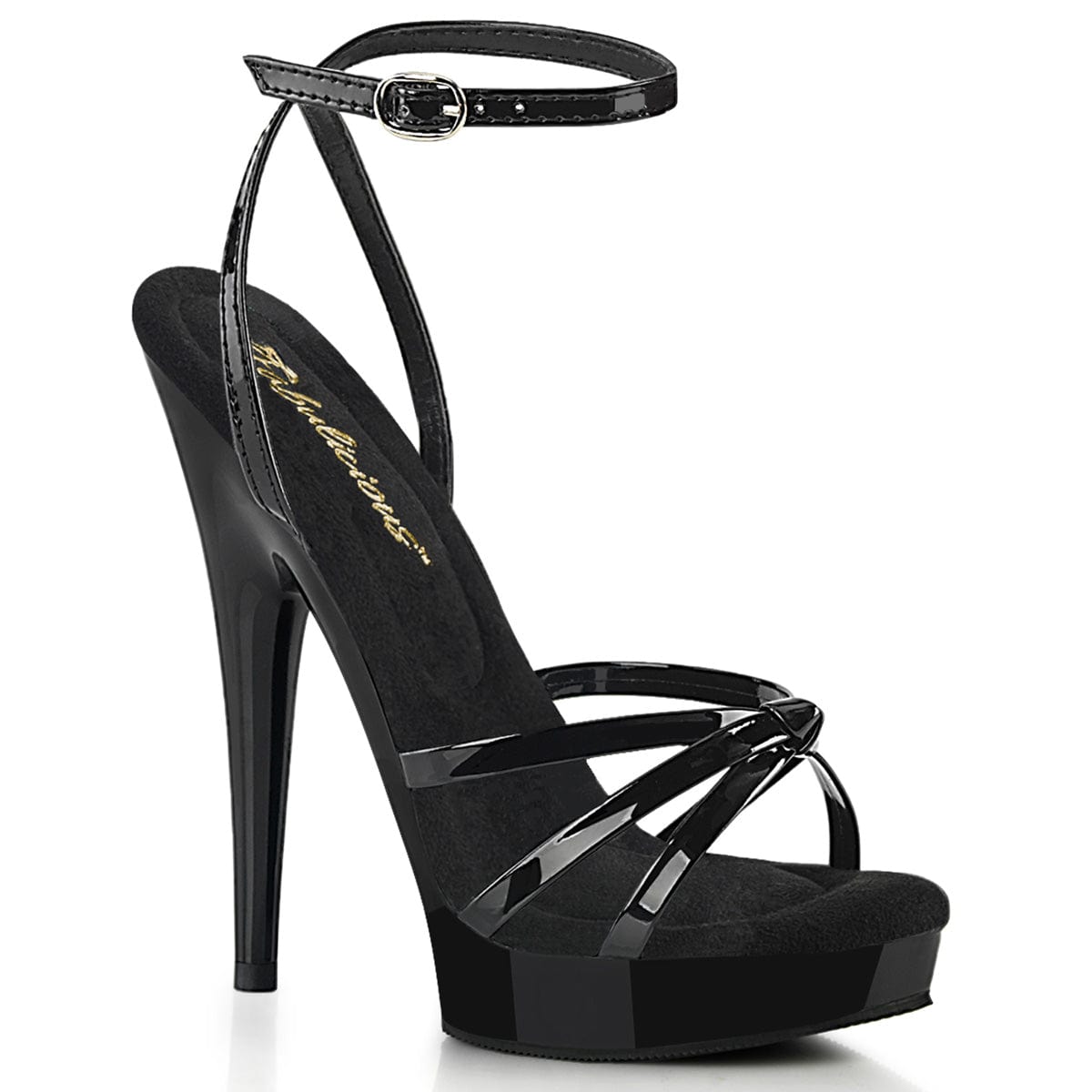 SULTRY-638 Black Patent/Black Fabulicious