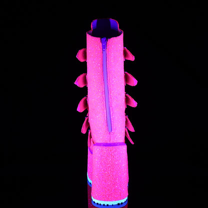 SWING-230G Pink Glitter Mid-Calf Boot Demonia