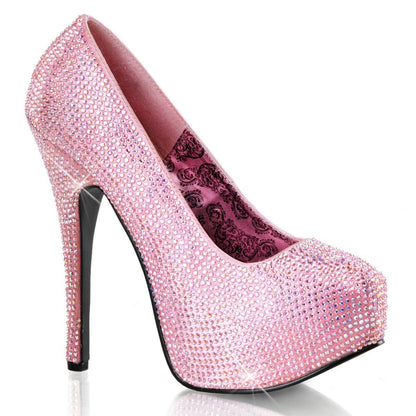 TEEZE-06R Baby Pink-Iridescent Rhinestone Bordello