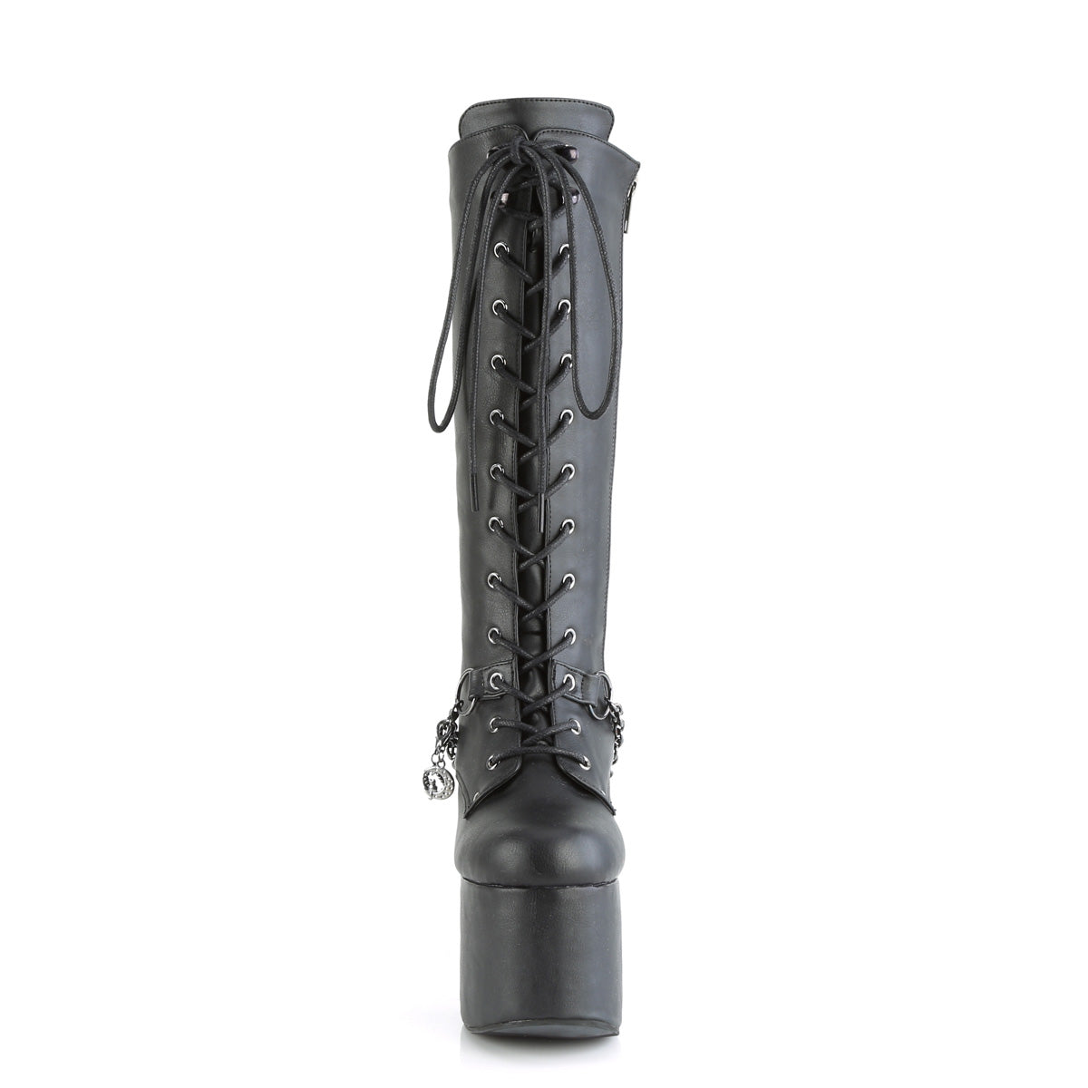 TORMENT-170 Black Vegan Leather Knee Boot Demonia