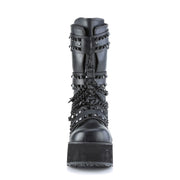 TRASHVILLE-138 Black Vegan Leather Mid-Calf Boot Demonia US Size (Unisex/Men's): 4