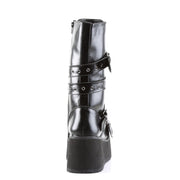 TRASHVILLE-205 Black Vegan Leather Calf Boot Demonia US Size (Unisex/Men's): 4