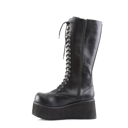 TRASHVILLE-502 Black Vegan Leather Knee Boot Demonia