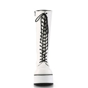 TRASHVILLE-502 White Vegan Leather Knee Boot Demonia US Size (Unisex/Men's): 4