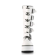 TRASHVILLE-518 White Vegan Leather Knee Boot Demonia US Size (Unisex/Men's): 4