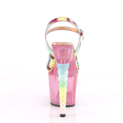 UNICORN-711T Pink Shifting TPU/Bubble Gum Pink Tinted Platform Sandal Pleaser
