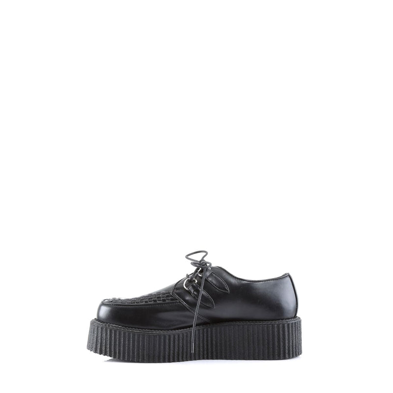 V-CREEPER-502 Black Vegan Leather Creeper Demonia US Size (Unisex/Men's): 4