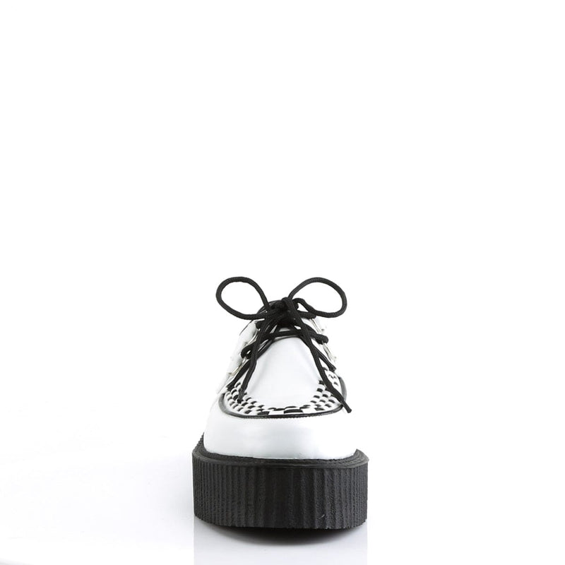 V-CREEPER-502 White Vegan Leather Creeper Demonia US Size (Unisex/Men's): 4