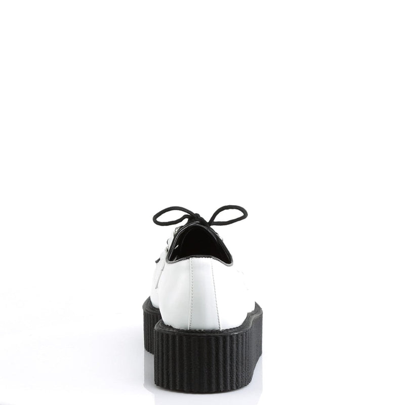 V-CREEPER-502 White Vegan Leather Creeper Demonia US Size (Unisex/Men's): 4