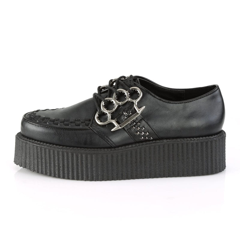 V-CREEPER-516 Black Vegan Leather Creeper Demonia US Size (Unisex/Men's): 4