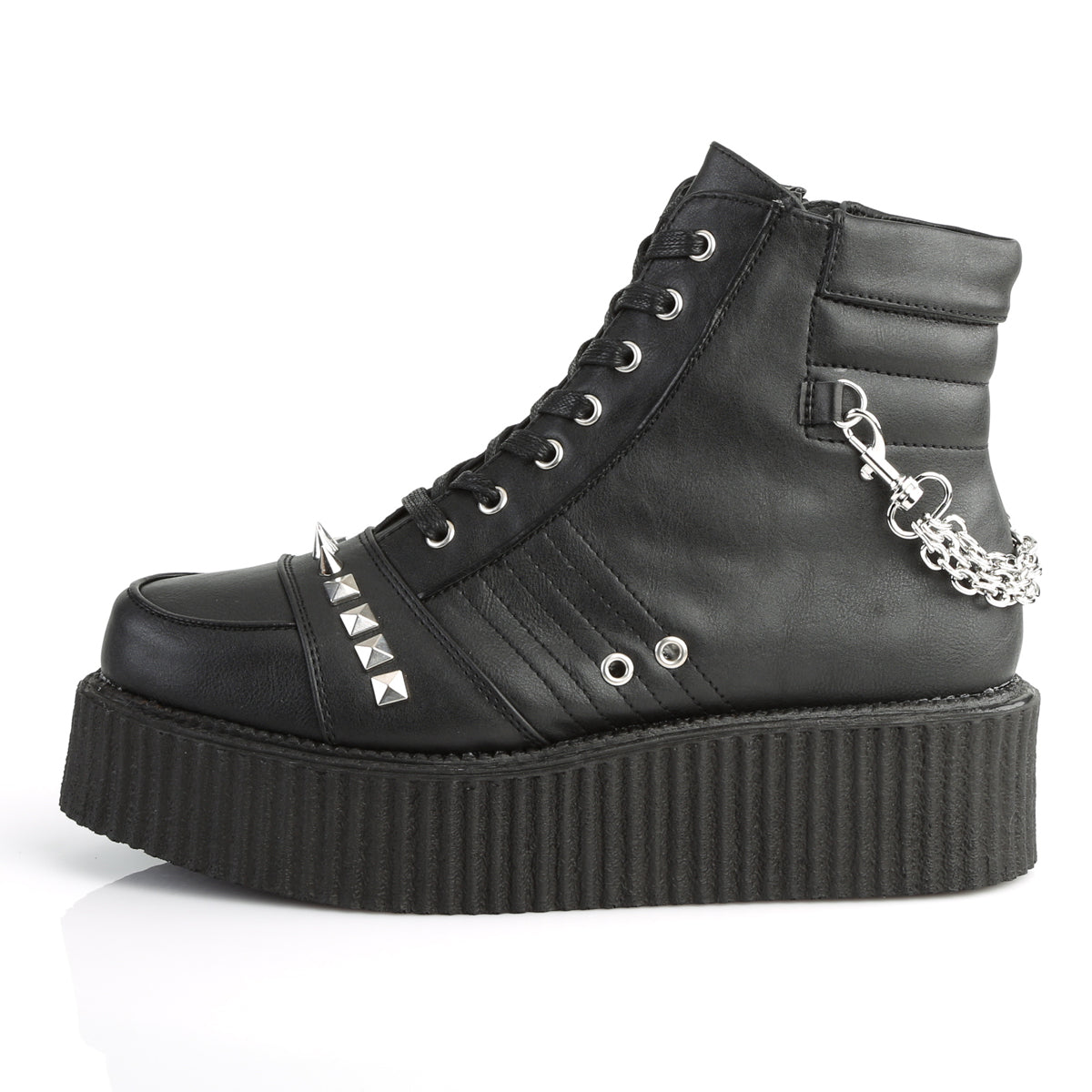 V-CREEPER-565 Black Vegan Leather Ankle Boot Demonia