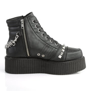 V-CREEPER-565 Black Vegan Leather Ankle Boot Demonia US Size (Unisex/Men's): 4