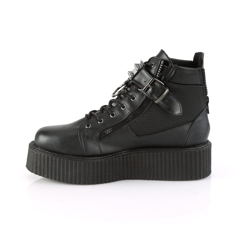 V-CREEPER-566 Black Vegan Leather Ankle Boot Demonia US Size (Unisex/Men's): 4