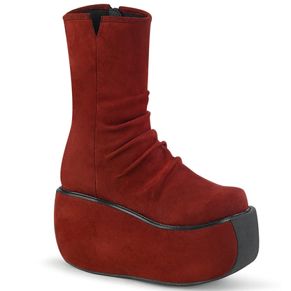VIOLET-100 Burgundy Faux Suede Ankle Boot Demonia