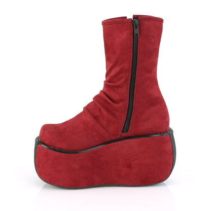 VIOLET-100 Burgundy Faux Suede Ankle Boot Demonia