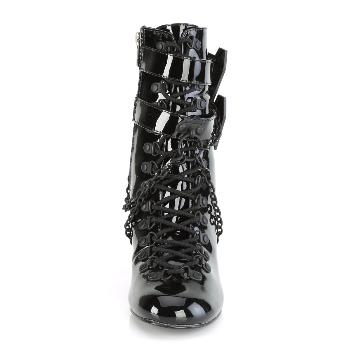 VIVIKA-128 Black Patent Ankle Boot Demonia