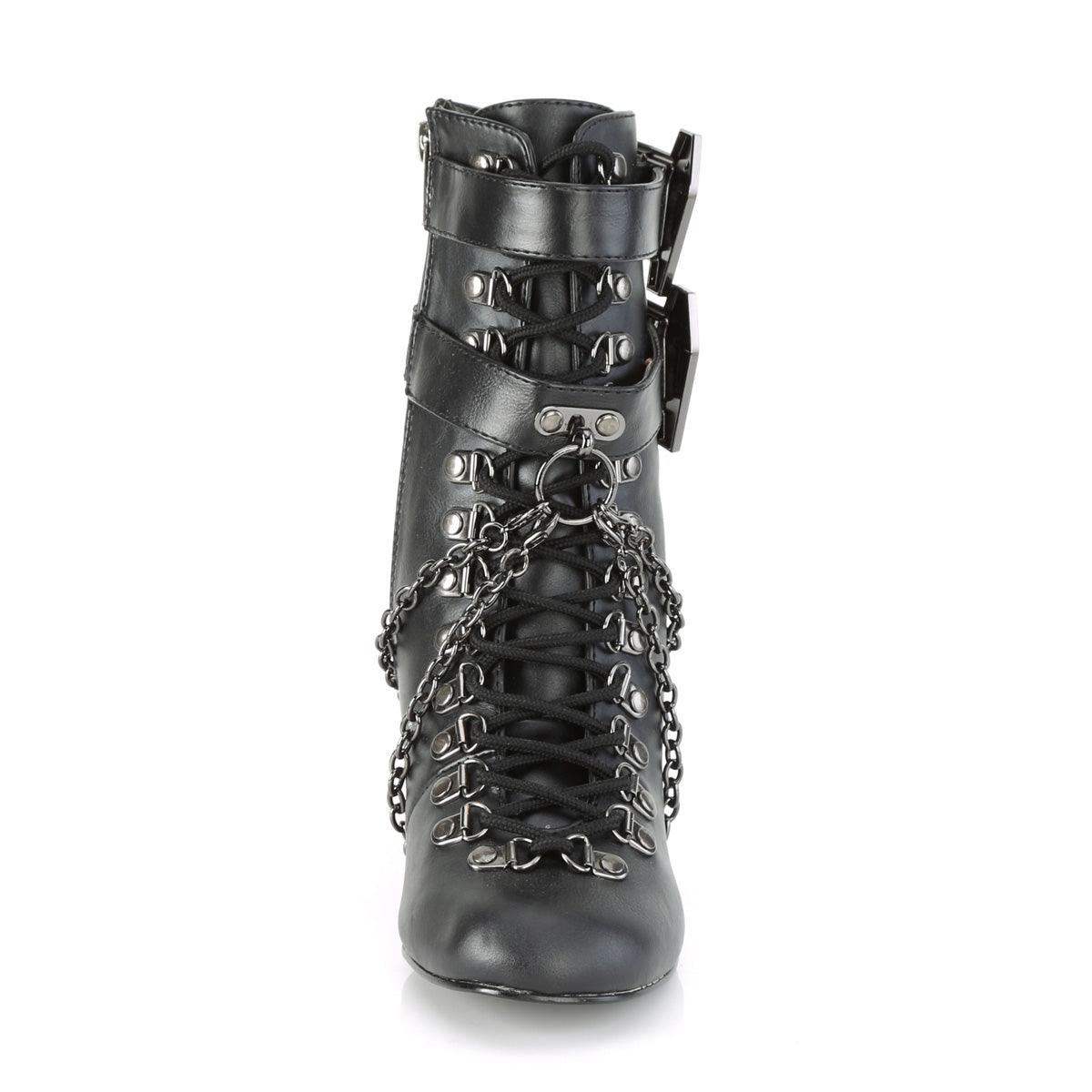 VIVIKA-128 Black Vegan Leather Ankle Boot Demonia
