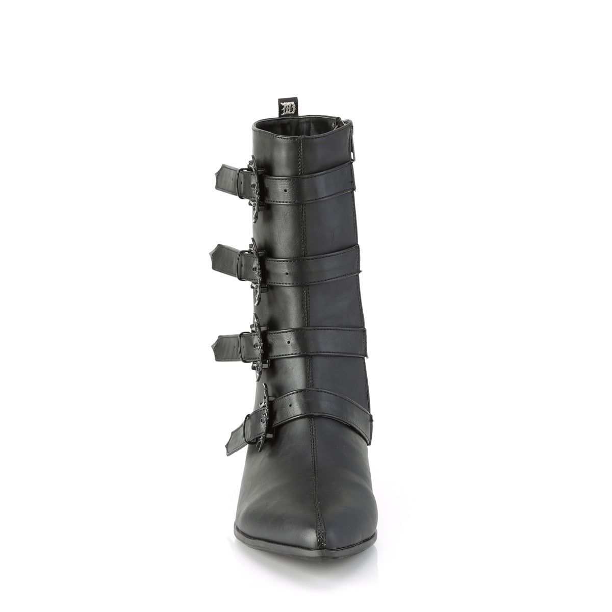 WARLOCK-110-B Black Vegan Leather Mid-Calf Boot Demonia