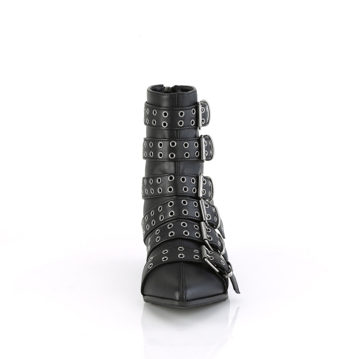 WARLOCK-70 Black Vegan Leather Calf Boot Demonia