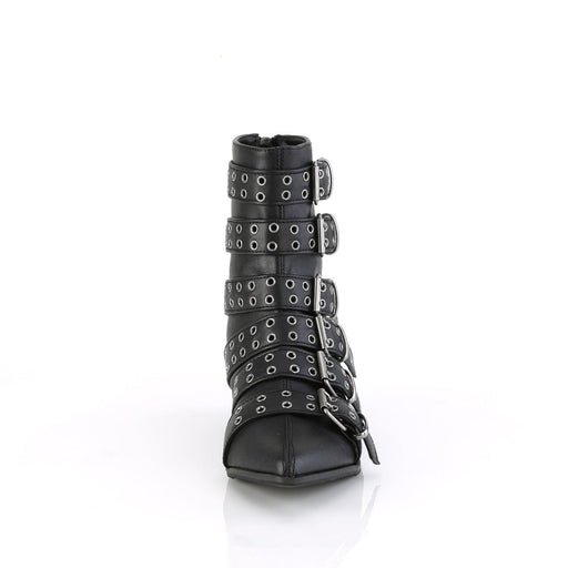 WARLOCK-70 Black Vegan Leather Calf Boot Demonia US Size (Unisex/Men's): 4